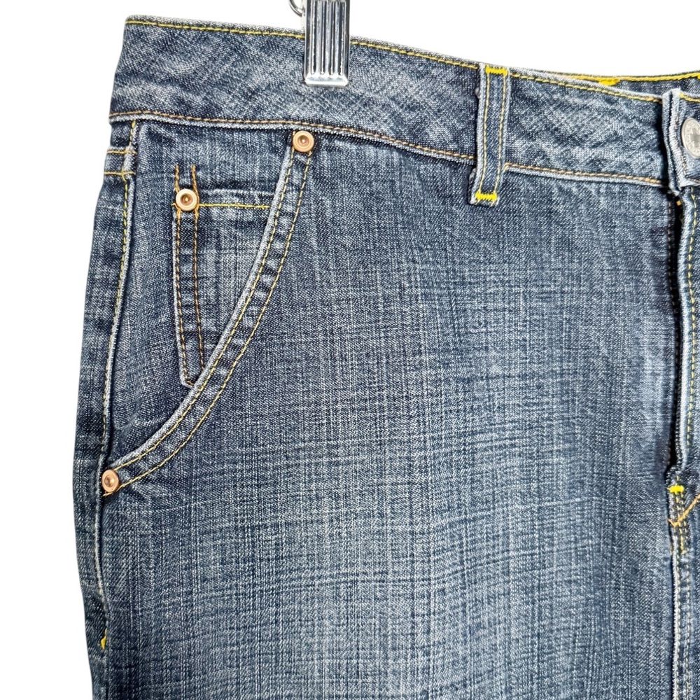 LUCKY BRAND VINTAGE DENIM MIDI SKIRT Y2K 2000’s SZ 14/32 - Picture 4 of 10